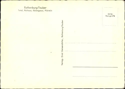 Ak Rothenburg ob der Tauber Mittelfranken, Total, Rathaus, Rödergasse, Plönlein