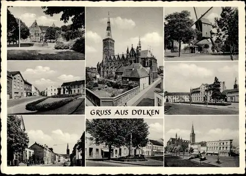 Ak Dülken Viersen in Nordrhein Westfalen, Kirche, Windmühle, Marktplatz, Stadt