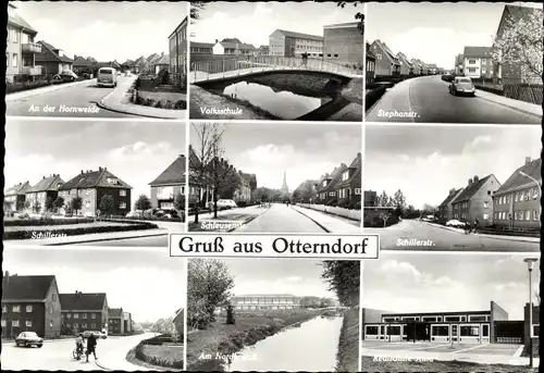 Ak Otterndorf in Niedersachsen, Volksschule, Realschule, Stephanstr., Schillerstr., Schleusenstraße