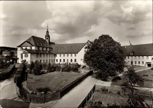 Ak Schönau im Odenwald, Ehemaliges Benediktinerkloster, Blick auf den Ort