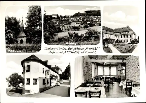 Ak Molsberg im Westerwald, Gasthof Zur schönen Aussicht, Waldkapelle, Ort