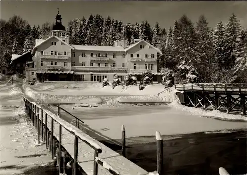 Foto Ak Prien am Chiemsee Oberbayern, Gasthof, Winter