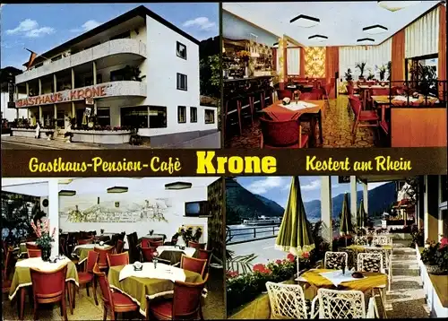 Ak Kestert am Rhein, Pension Krone