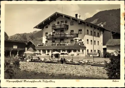 Ak Ruhpolding in Oberbayern, Alpengasthof Maiergeschwendt