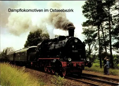 Ak Dampflokomotive, Im Osteseebezirk, Lok BR 38.2, 38 205, Fahrt von Rostock nach Güstrow 1980