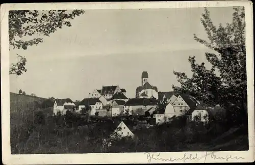 Foto Ak Blumenfeld Tengen in Baden, Durchblick zum Ort