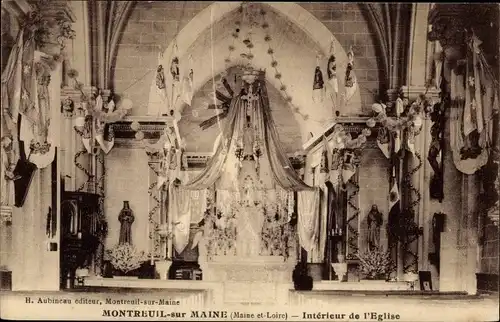 Ak Montreuil sur Maine Maine-et-Loire, Interieur de l'Eglise