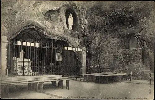 Ak Montreuil sur Maine Maine-et-Loire, Grotte de Lourdes