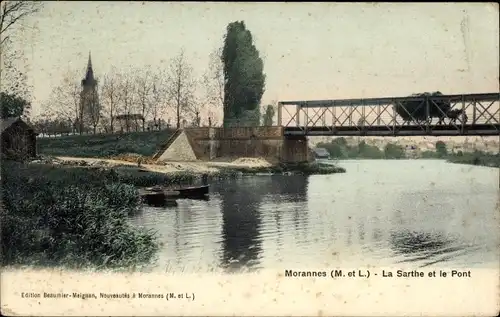 Ak Morannes Maine et Loire, La Sarthe, Le Pont