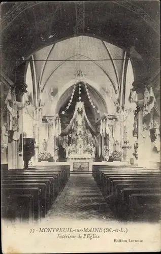 Ak Montreuil sur Maine Maine-et-Loire, L'Interieur de l'Eglise