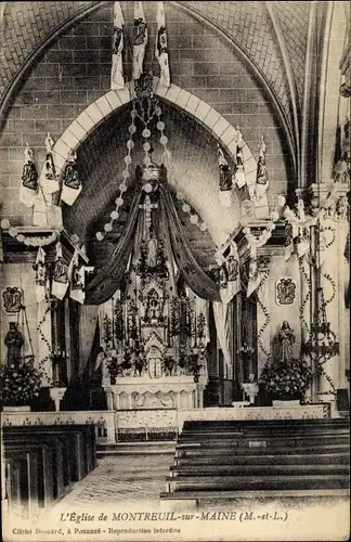 Ak Montreuil sur Maine Maine-et-Loire, L'Interieur de l'Eglise