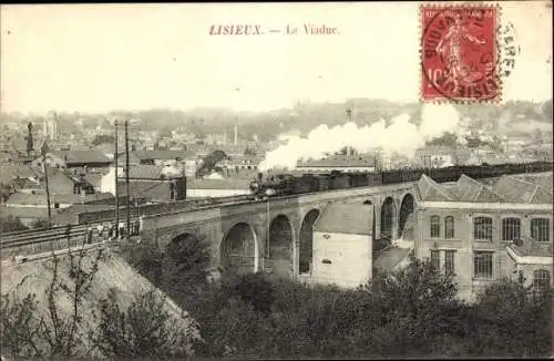 Ak Lisieux Calvados, Le Viaduc, Französische Eisenbahn
