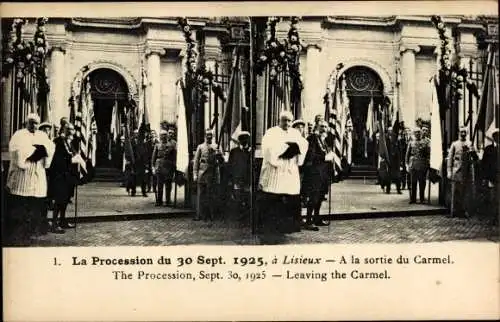 Stereo Ak Lisieux Calvados, La Procession 1925, A la sortie du Carmel