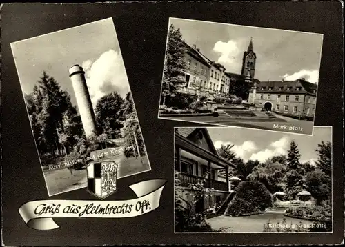 Ak Helmbrechts in Oberfranken, Marktplatz, Kirchberg, Aussichtsturm