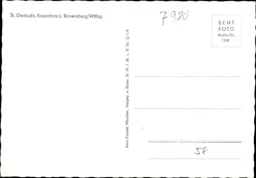 Ak Rosenharz Bodnegg in Oberschwaben Württemberg, St. Gertrudis, Gesamtansicht