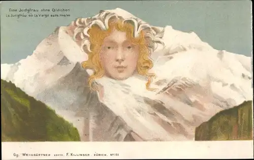 Litho Kanton Bern, Eine Jungfrau ohne Gleichen, Berggesicht