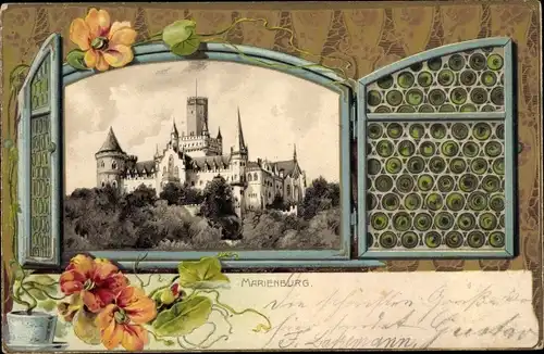 Präge Passepartout Litho Schulenburg Pattensen an der Leine, Schloss Marienburg