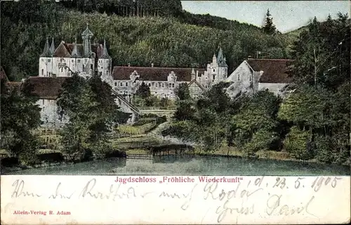Ak Trockenborn Wolfersdorf in Thüringen, Jagdschloss Fröhliche Wiederkunft