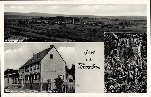 Ak Wierschem an der Mosel, Burg Eltz, Gasthaus, Totalansicht