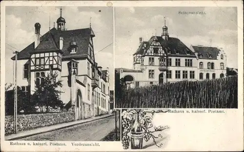 Ak Winningen an der Mosel, Rathaus und kaiserliches Postamt