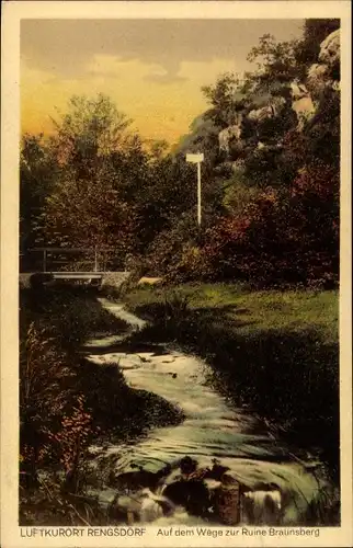 Ak Rengsdorf im Westerwald, Auf dem Weg zur Ruine Braunsberg