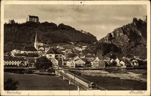 Ak Riedenburg Niederbayern, Partie im Altmühltal, Stadtansicht, Brücke