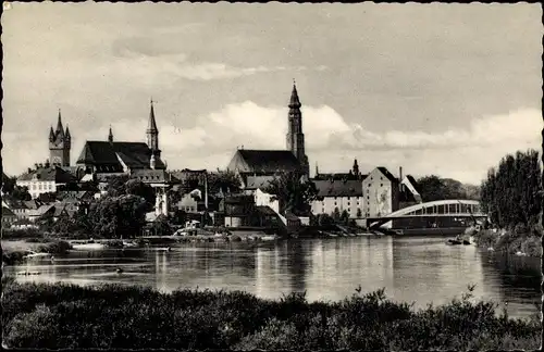 Ak Straubing an der Donau Niederbayern, Donaupartie
