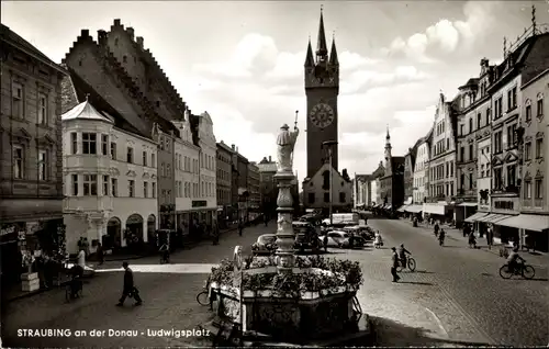 Ak Straubing an der Donau Niederbayern, Ludwigsplatz