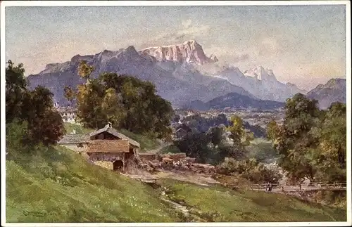 Künstler Ak Compton, E. T., Berchtesgaden in Oberbayern, Untersberg-Schönau