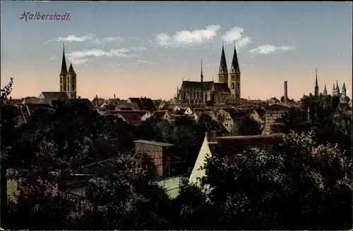 Ak Halberstadt am Harz, Blick auf den Ort