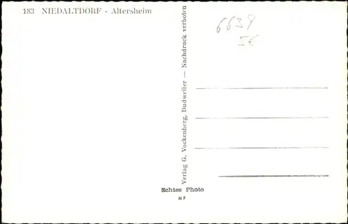 Ak Niedaltdorf Rehlingen Siersburg im Saarland, Altersheim