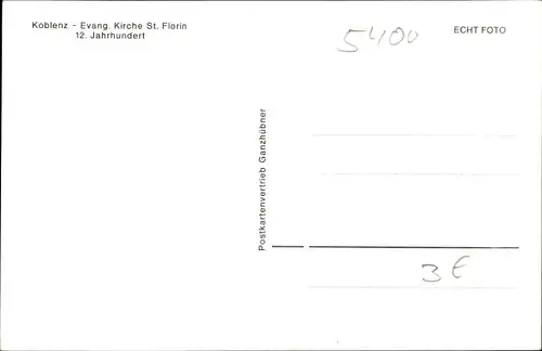 Ak Koblenz am Rhein, Evangelische Kirche St. Florin