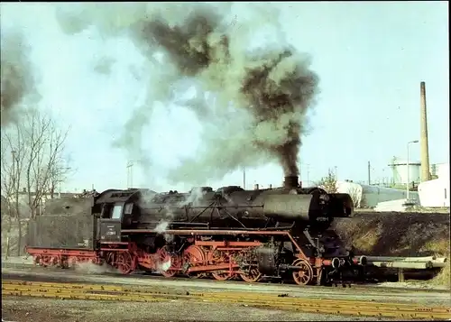 Ak Dampflokomotive, BR 41, 41 299, Bw Güstrow 1980