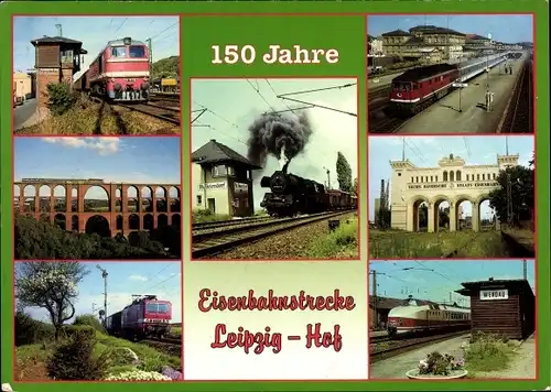 Ak Dampflokomotive BR 143, V 200 367, 50 3688, Bhf. Crimmitschau, Eisenbahnstrecke Leipzig Hof