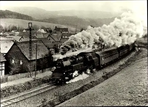 Ak Dampflokomotive, Baureihe 65.10, P 8040 nach Arnstadt bei Leutnitz, 1977