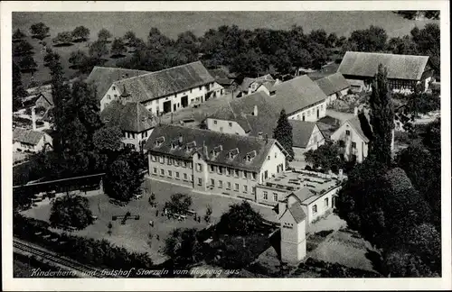 Ak Storzeln Hilzingen in Baden Württemberg, Kinderheim und Gutshof, Fliegeraufnahme