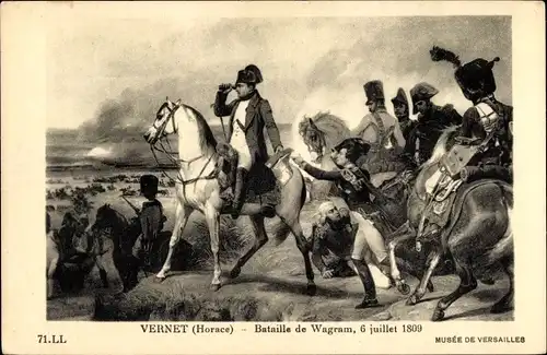 Künstler Ak Vernet, Horace, Bataille de Wagram 1809, Napoleon