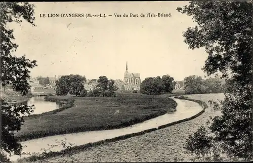 Ak Le Lion d'Angers Maine et Loire, Vue du Parc de l'Isle-Briand