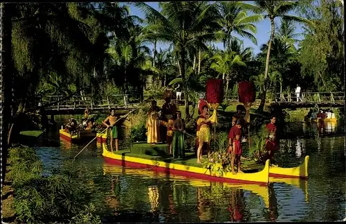 Ak Laie Oahu Hawaii USA, Polynesian Cultural Center, canoe pagent