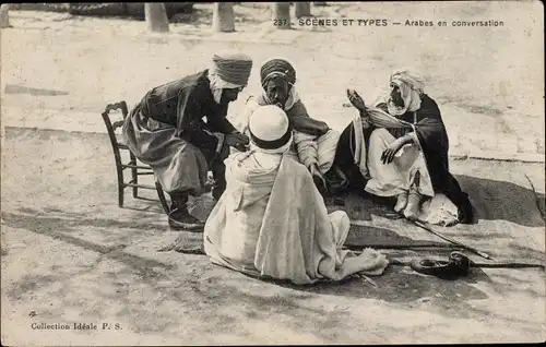 Ak Scenes et Types, Arabes en conversation, Maghreb
