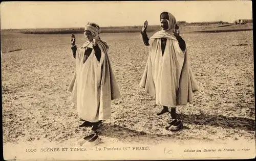 Ak Scenes et Types, La Priere, 1re Phase, Araber beim Gebet, Maghreb