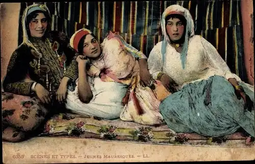 Ak Scenes et Types, Jeunes Mauresques, Araberinnen, Maghreb