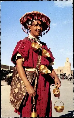 Ak Marrakesch Marokko, Porteur d'eau, Wasserträger, Maghreb