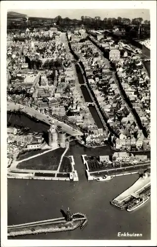 Ak Enkhuizen Nordholland Niederlande, Luftaufnahme