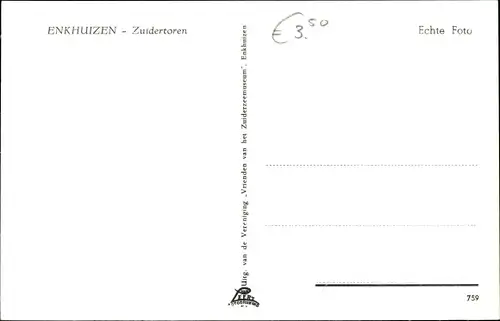 Ak Enkhuizen Nordholland Niederlande, Zuidertoren