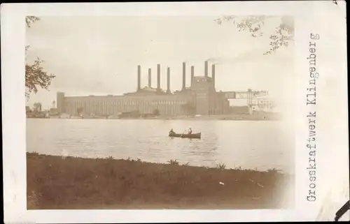 Ak Berlin Lichtenberg Rummelsburg, Heizkraftwerk Klingenberg, Ruderpartie