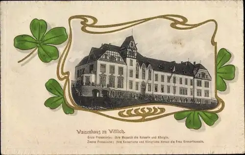 Präge Ak Wittlich Rheinland Pfalz, Waisenhaus, Kleeblätter