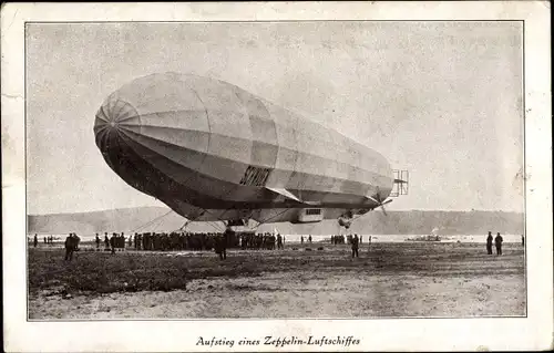 Ak Aufstieg eines Zeppelin Luftschiffes, LZ 10 Schwaben