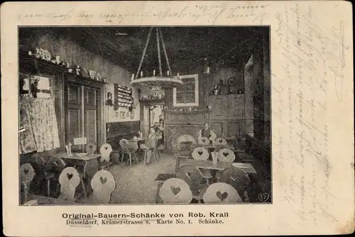 Ak Düsseldorf am Rhein, Original Bauernschänke, Innenansicht, Krämerstraße 8