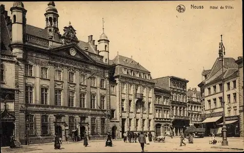 Ak Neuss am Rhein, Rathaus, Marktplatz, Centres de Recreation au Front Belge